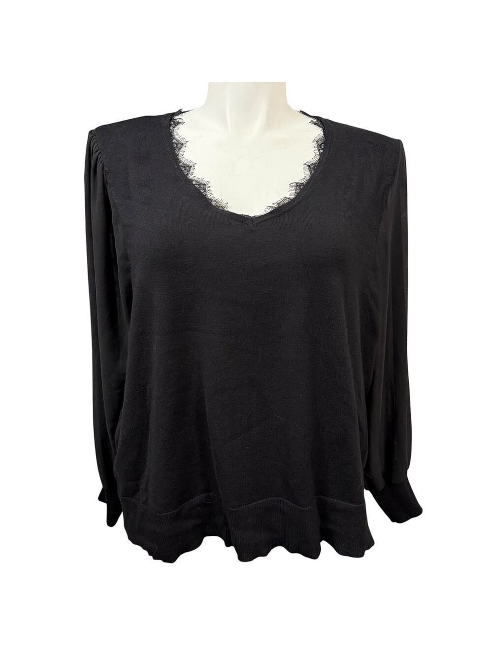 Society 212 Sweater Long Sleeve Black Size 2X